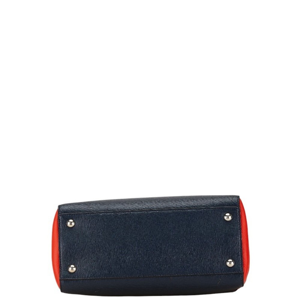FENDI Navy Leather Shoulder Bag - Picture 6 of 12